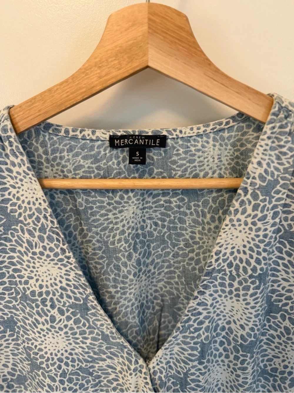 J. Crew Light Blue Floral Wrap-Style Midi Dress